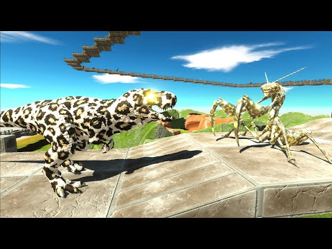 LEOPARD T-REX DEATH CLIMB - Animal Revolt Battle Simulator