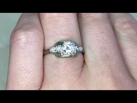 Vintage Geometric Diamond & Platinum Engagement Ring - Allentown Ring. Circa 1950 - Hand Video