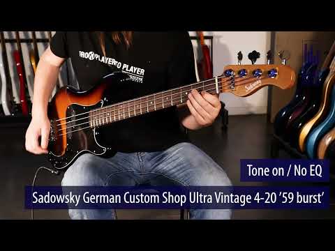 Sadowsky Custom shop Ultra Vintage 4-20 Live Demo - BassFreaks.net