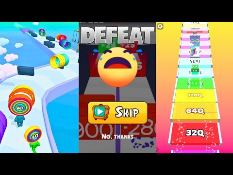 Jelly Run 2048 Latest Version vs Layer Man Run 3D Level 1 vs Number Run Race 3 in one Gameplay