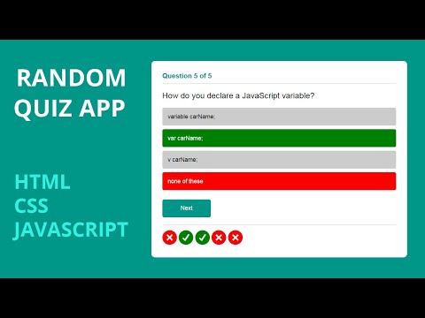 2 Random Quiz Application Using By Html Css Javascript