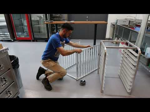 Video thumbnail for Aluminum Curved Top Bun Pan Rack with 20 slides and 3″ spacing