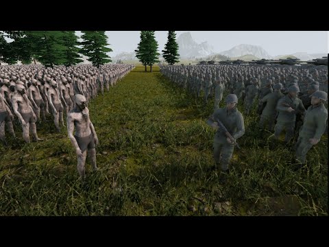 30,000 Zombies VS 1000 American soldier assault,sherman | ULTIMATE EPIC BATTLE SIMULATOR 2 | UEBS 2