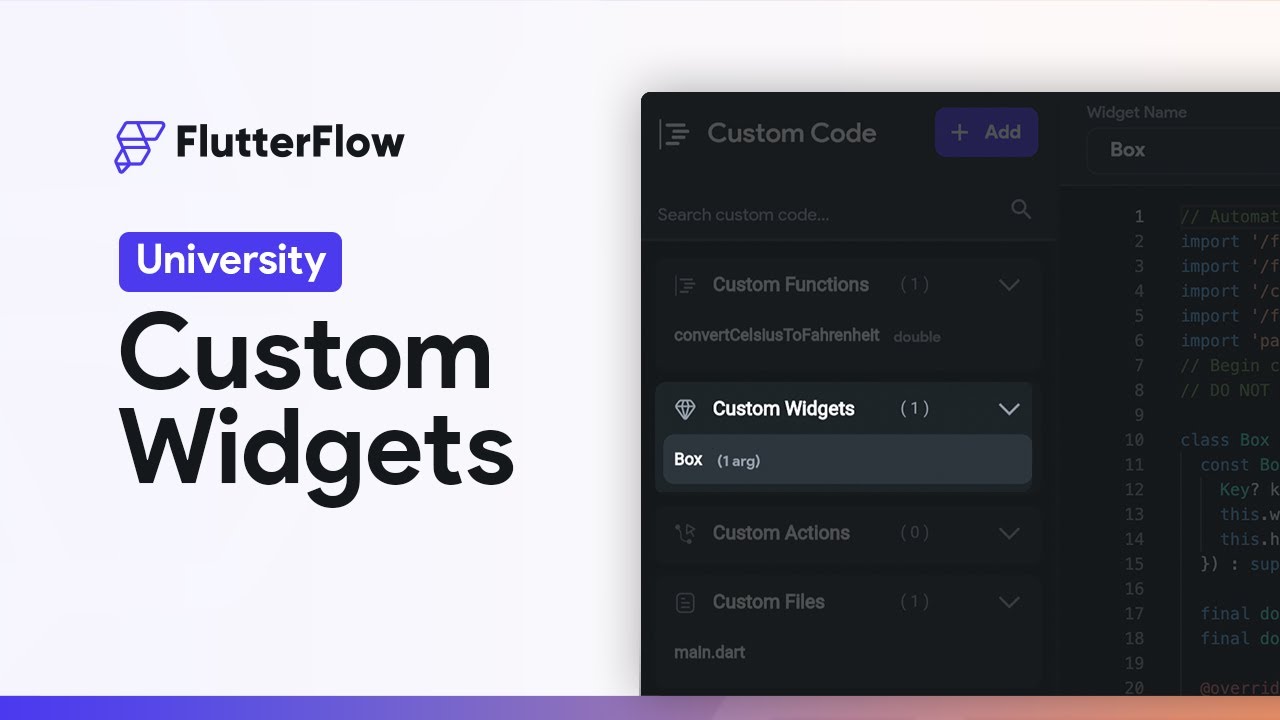 Custom Widgets | FlutterFlow University