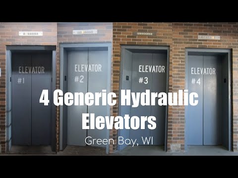 All Four Generic Hydraulic Elevators at the Pine Street Parking Garage in Green Bay, WI