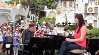 it's a small world 50th anniversary song, parade with Richard Sherman at Disneyland