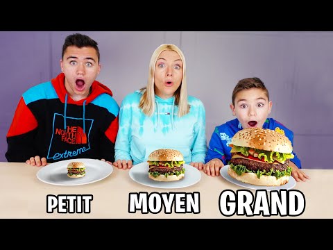 BIG, MEDIUM or SMALL FOOD CHALLENGE ! (Petit VS Moyen VS Grand)