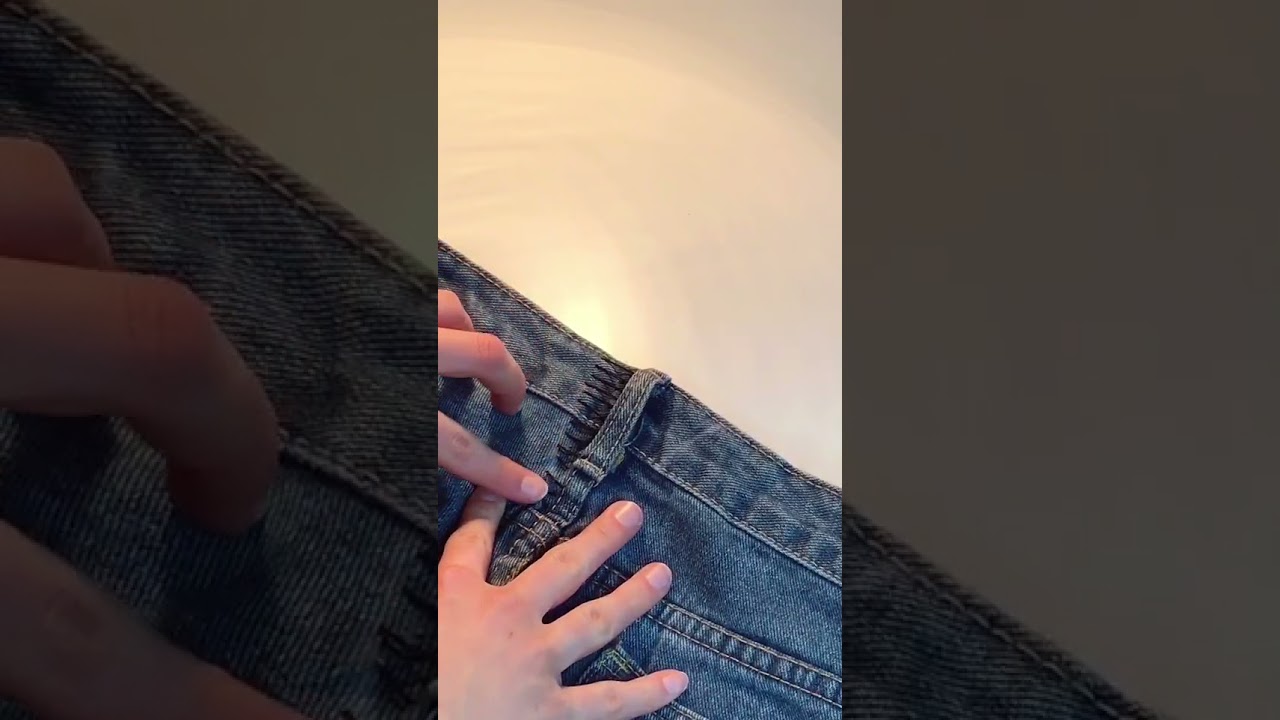 SPOSÓB NA ZWĘŻENIE SPODNI BEZ UZYCIA MASZYNY DO SZYCIA #shorts