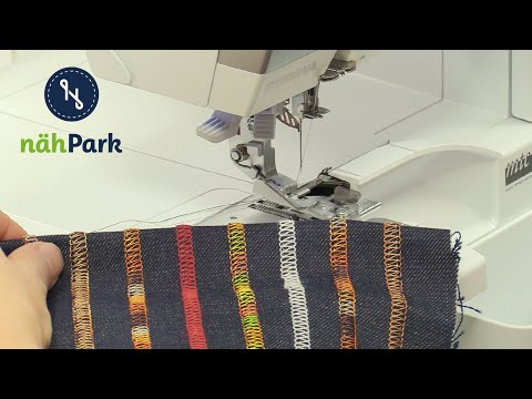 Bernina L850 overlocker sewing the 2-thread flatlock seam