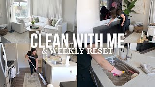 weekly reset and clean with me! whole apartment speed cleaning, grocery haul, making overnight oats