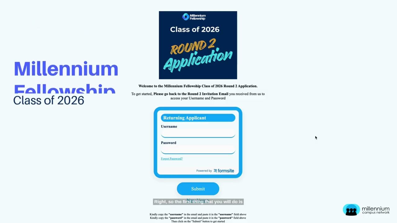 How to Complete the Millennium Fellowship Round 2 Application (Full Guide)