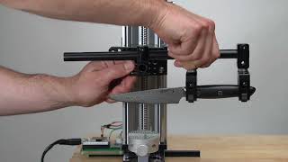 DIY knife sharpness tester from a stepper motor, a load cell, and an ESP32