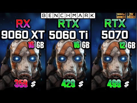 RX 9060 XT 16GB vs RTX 5060 TI 16GB vs RTX 5070 12GB / Test / 1080p - 1440p / Ryzen 7 9800X3D