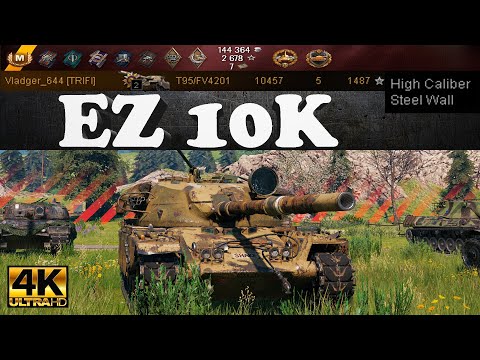 T95 FV4201 Chieftain | EZ 10K dmg 5 kills 1487 exp 3430 block | WoT Ultra HD 4K Replay