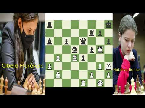 Cibele Florêncio  1x0 Nataliya Buksa -  Txd5 melhor lance #CampeonatoMundialdeXadreznaPolônia