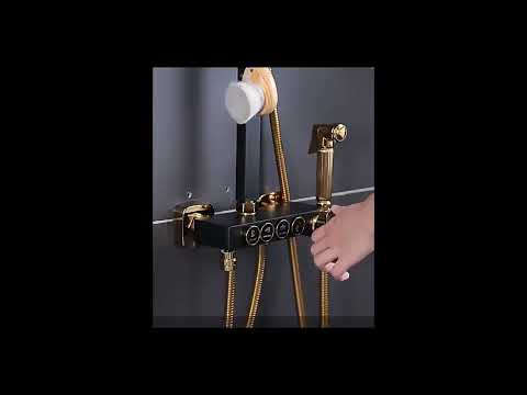 KD INDUSTRIES LUXURY GOLD SHOWER FULL SET | SHOWER PANEL | SHOWER