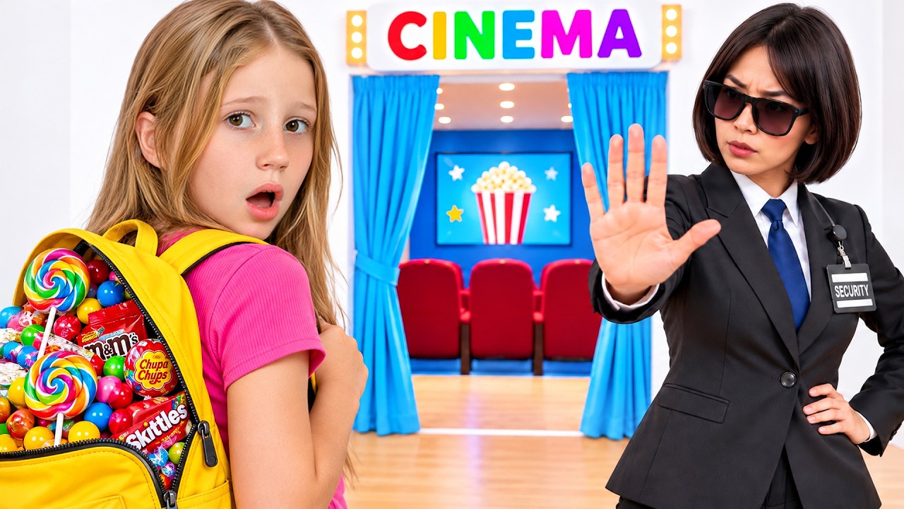 Nastya and a video about movie theater rules