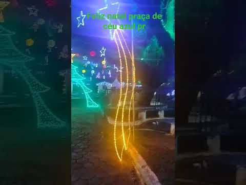 feliz natal praça igreja matriz céu azul Paraná