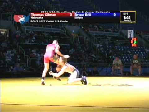 Cadet Freestyle Finals 119 pounds - Thomas Gilman vs. Bryce Brill