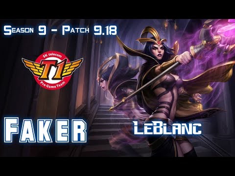SKT T1  Faker LEBLANC vs QIYANA Mid - Patch 9.18 KR Ranked