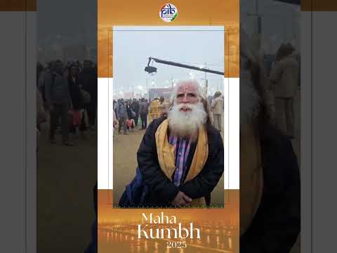 A devotee participating in the Amrit Snan on the first day of the #mahakumbh

