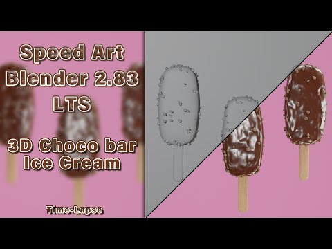 Speed art Ice Cream Choco Bar 3D || Blender 2.83 LTS || Time-Lapse || Ak Studio
