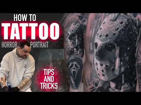 HOW TO TATTOO | JASON VOORHEES | REAL-TIME & TIMELAPSE | Chris sinclair tattoos