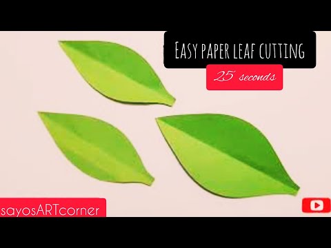 How to Make Very Easy Paper Leaves in Just 25 Seconds / Easy  Paper Leaf Making Tutorial