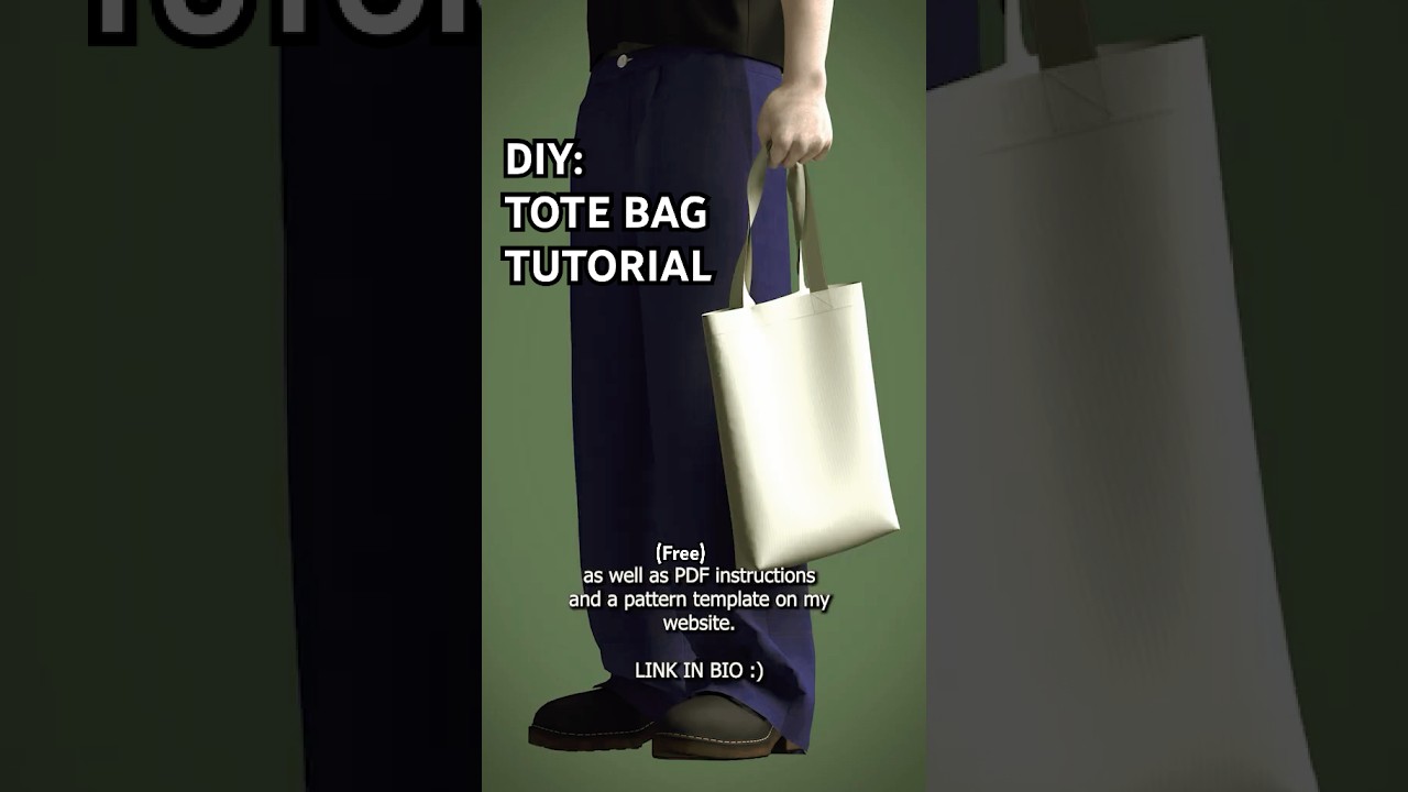 Easy/Free Tote Bag Tutorial #fashointutorial #sewingtutorial #totebag