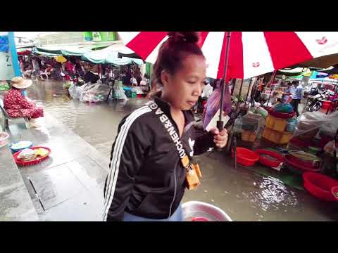 Boeung Trabaek Market In The Rain - Floating In Phnom Penh Wet Market