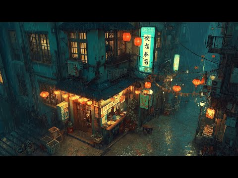 1980s Rainy Tokyo Streets 🌧️ Lofi Hip Hop & Chillhop | Rainy Ryokan Ambience