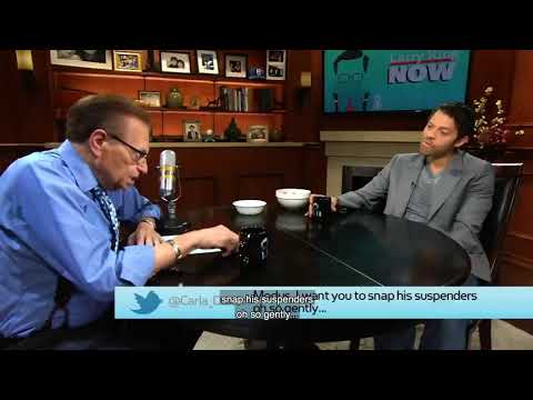 MISHA COLLINS Snaps Larry King's Suspenders