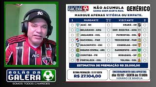 Palpites Bolão da galera dia 19/07/2023