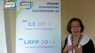 Dr. Yee Han Chu at LRPP Conference 2013 by GSTF