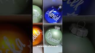 Skleněná vánoční ozdoba NA PŘÁNÍ - modrá lesk 8 cm