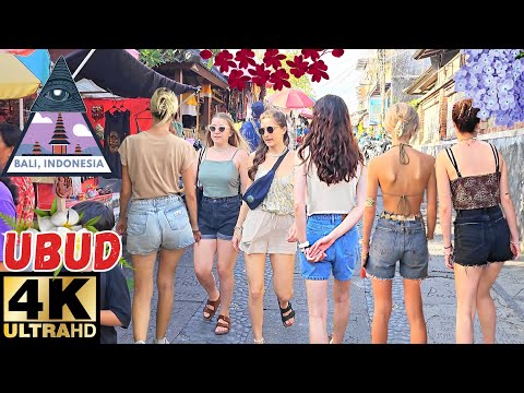 Ubud Bali: caminhe pelo centro de Ubud e pelos mercados coloridos de Bali [4K]