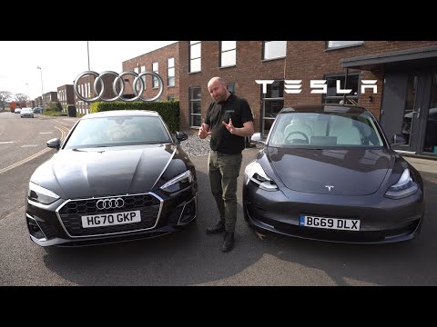 Audi A5 v Tesla Model 3 - Petrol / Diesel v Electric Cars. Seriously, why would you? Roasted