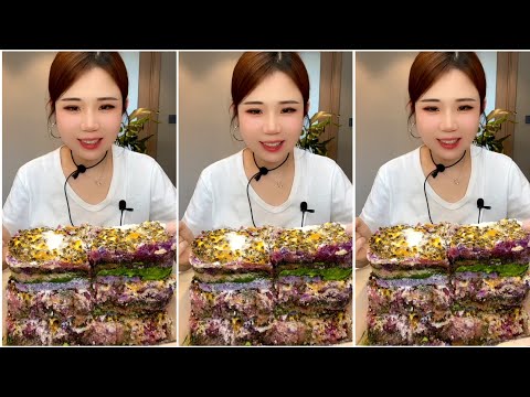 ASMR ICE EATING with MATCHA and MILK POWDER with PASSION FRUIT 