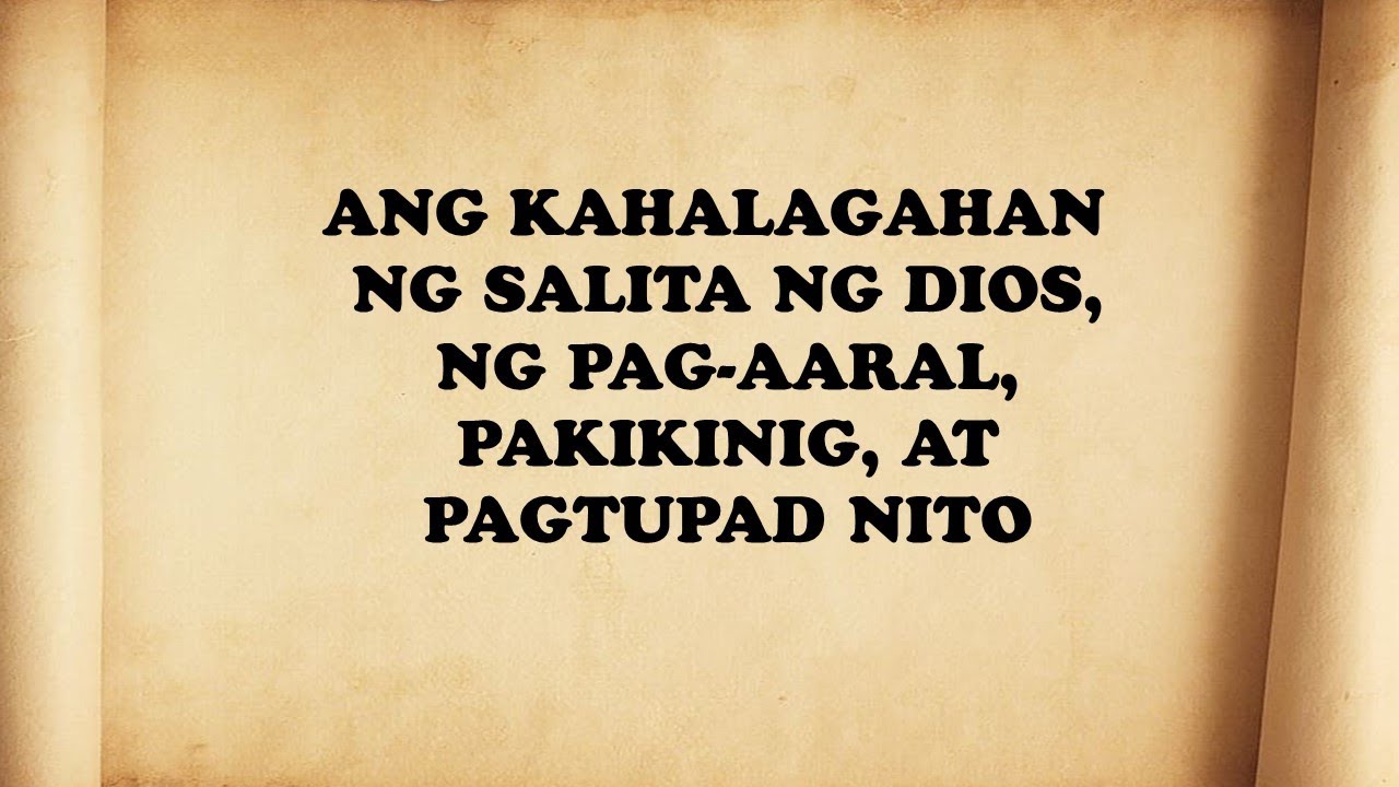 Salita ng Diyos, KAHALAGAHAN NG SALITA NG DIOS, (Tagalog Bible Lesson)