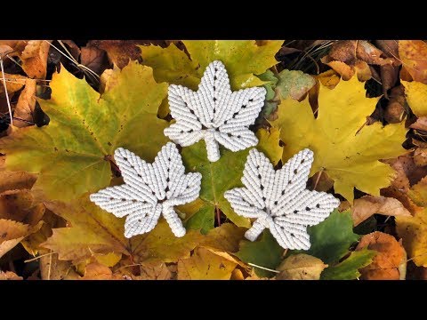 🍁 Macrame Leaf Keychain, Necklace, Feather, Leaves Tutorial