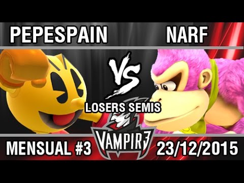 [Vampir3 Mensual #3] PEPESPAIN (Pac-Man) vs Narf (Mario, DK) SSB4 Losers Semis - Top 8
