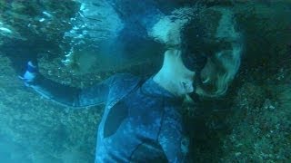 Gopro Hero3+ black underwater test freediving underwater cave air bubble