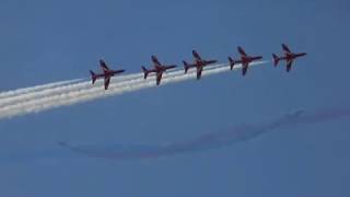 preview picture of video 'The Red Arrows Rivolto air base 50° Frecce Tricolori Royal Air Force Aerobatic Team  air show 2010'