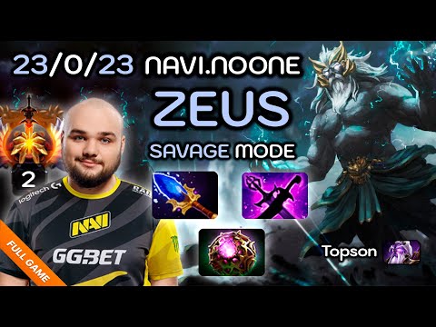 Noone Zeus [23/0/23] DESTROYING TOPSON in the Mid Lane! PERFECT GAME NO DEATHS