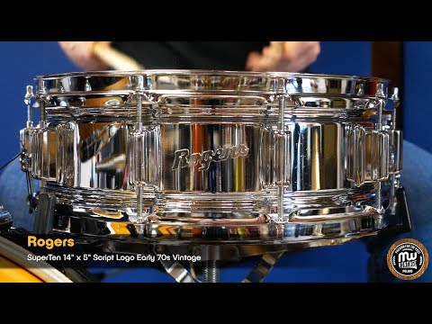 Rogers "Big R" SuperTen 5x14" 10-Lug Steel Snare Drum 1975 - 1976 - Chrome image 12