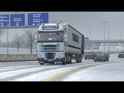 ETS2 DAF XF 105 + ProMods + RGM + Heavy Winter: Sligo (IRL) - Dublin (IRL)