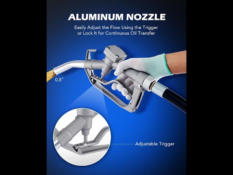 Orion Motor Tech Diesel Transfer Pump, 12 Volt Fuel Transfer Pump with Nozzle Hoses