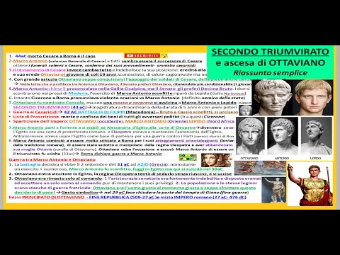 #10 STORIA ROMA: SECONDO TRIUMVIRATO - OTTAVIANO E MARCO ANTONIO (+ battaglia di Filippi e Azio...)