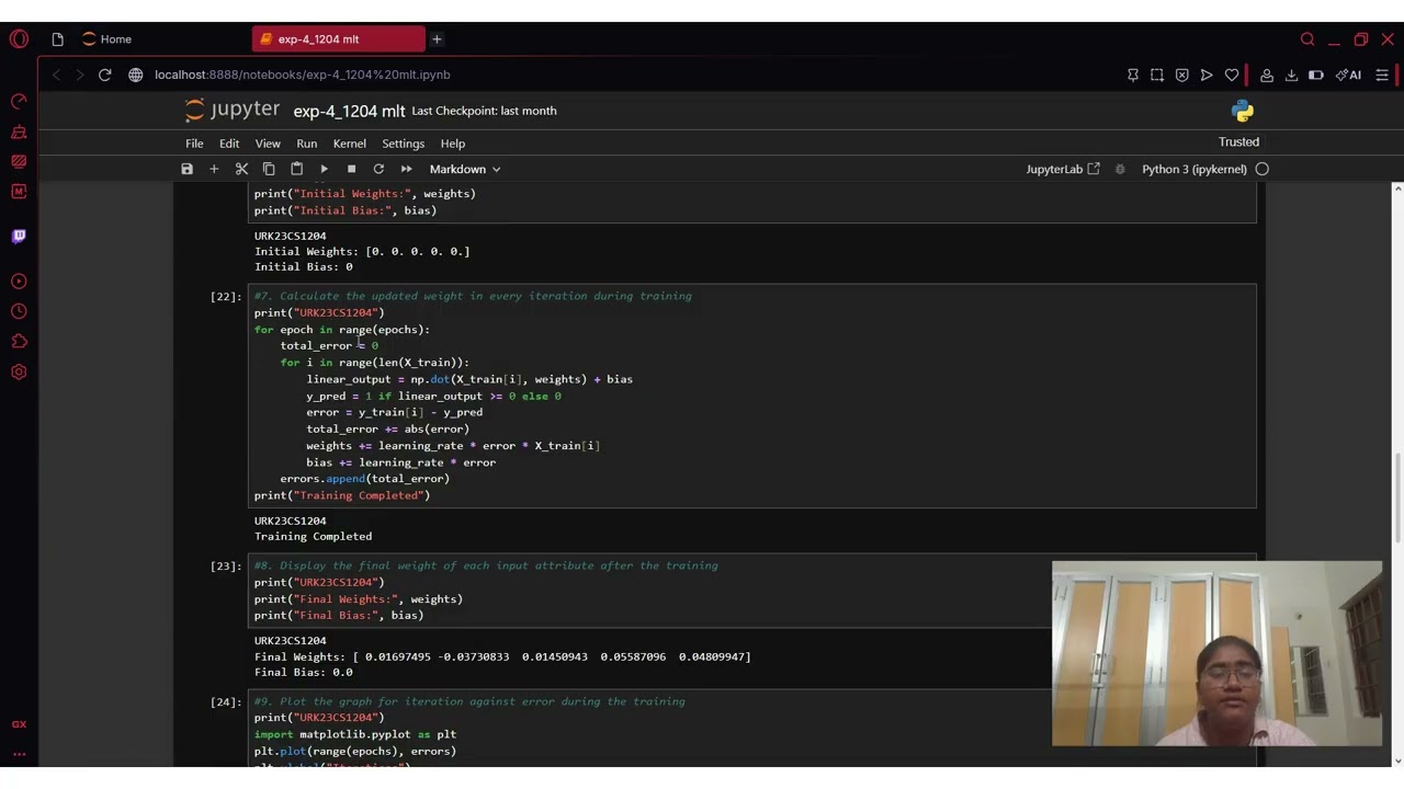 Ex 4 Single Layer Perceptron