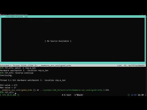 Debugging using reverse watchpoint (command line)